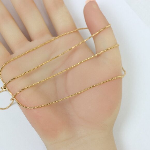 "Rose Gold Box Chain Necklace Sleek & Timeless Style, XPNL0133 - Picture 2 of 12